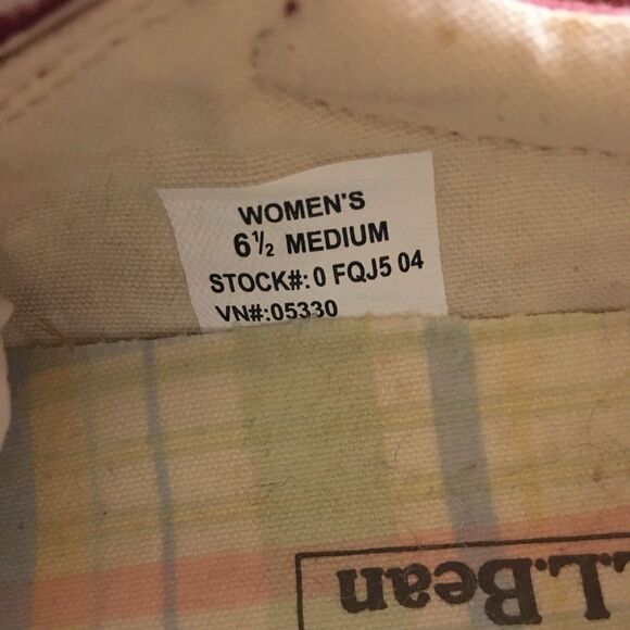 L.L. Bean Women’s Sunwashed Canvas Moc Shoes Red Size 6.5 Slip On Comfort EUC - Picture 10 of 10